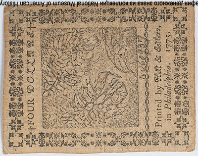 Continental Congress Continental currency 4 Dollars November 29, 1775. 