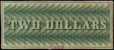 Bullion Bank, Washington 2 Dollars 1861 / BANKNOTES US