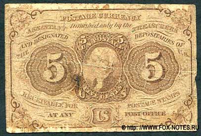    Fractional Currency 5  1862  .  ABNCo