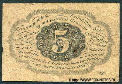    Fractional Currency 5  1862  .  ABNCo