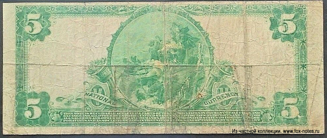 Woodside National Bank of Greenville 5 Dollars 1919