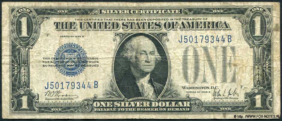 Silver Certificates  1 dollar 1928 Woods Mills