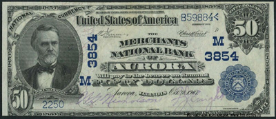 Merchants National Bank of Aurora 20 Dollars 1907