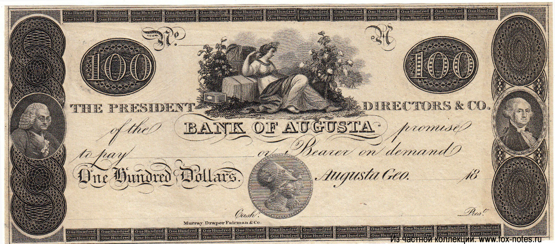 Bank of Augusta 100 Dollars