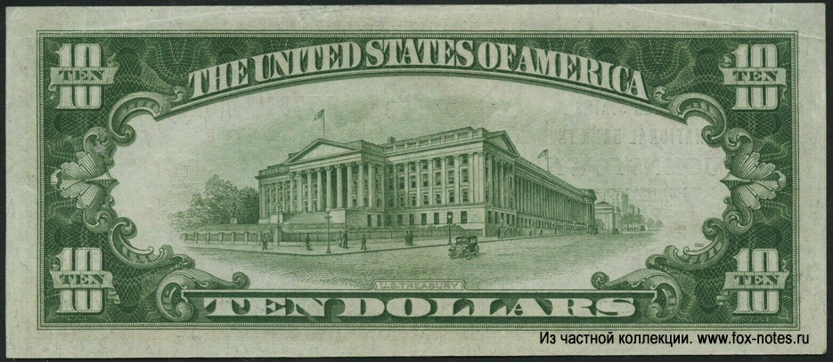 United States National Bank of Johnstown 10 Dollars Series of 1929 Jones Woods.  