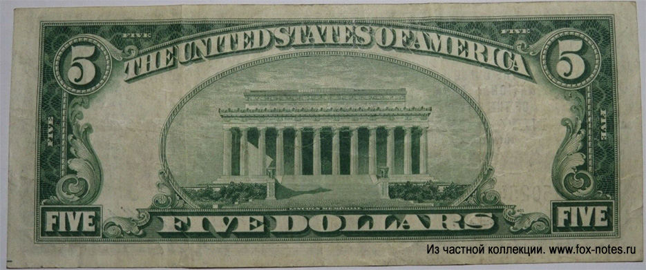 The Chase National Bank of the City New York 5 dollars Series of 1929 Jones Woods.  