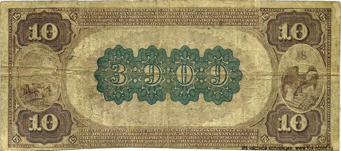 Merchants National Bank of Topeka 10 Dollars Series 1882