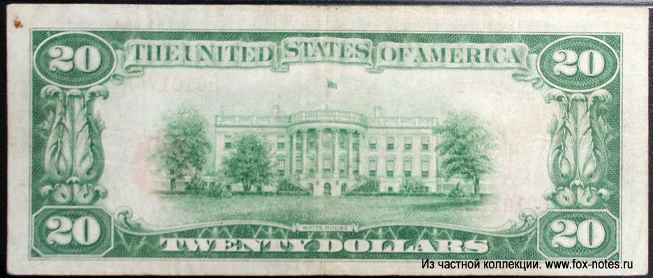 Central National Bank Of Cleveland in Ohio 20 dollars 1929