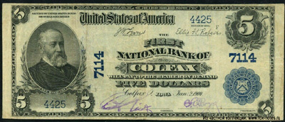 First National Bank of Colfax, Iowa 5 dollars 1902