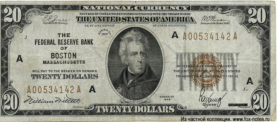 Federal Reserve Bank Note 20 Dollars 1929