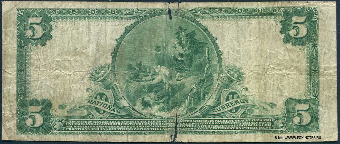 Merchants Nacional Bank of Worcester  5 Dollars 1905