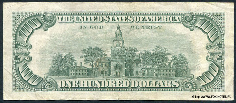United States Note 100 dollars SERIES 1966. Granahan Flowler