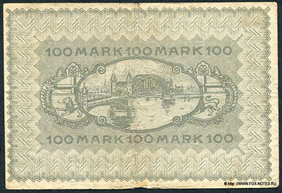 Stadt Bonn. Gutschein 100 Mark. 1. Oktober 1922.