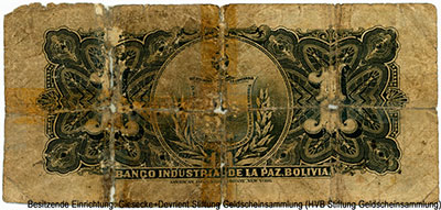 Banco Industrial de La Paz 1Boliviano Junio 1º de 1900