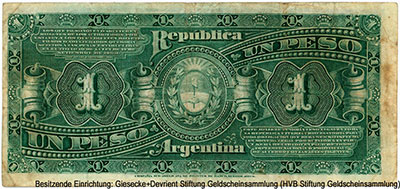 República Argentina. Banco Nacional Argentina. 1 Peso 1895.