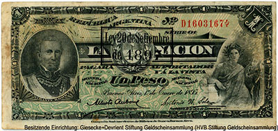 República Argentina. Banco Nacional Argentina. 1 Peso 1895.