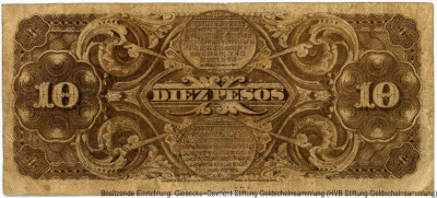 República Argentina. Banco Nacional Argentina. 10 Peso 1895.