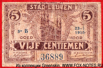 Stad Leuven 5 centimen 1918
