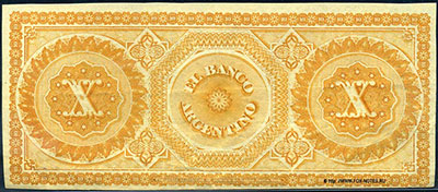 El Banco Argentino 10 peso 1873