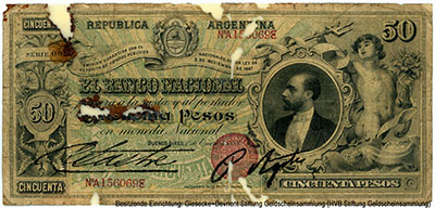 Banco Nacional (Buenos Aires) 50 Pesos 1º Enero de 1888.