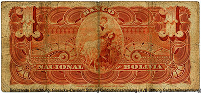 Banco Nacional de Bolivia 1 Boliviano Julio 1º de 1892.
