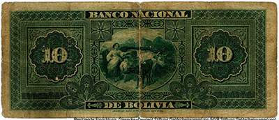 Banco Nacional de Bolivia (Sucre) Bolivar (10 Bolivianos), 1.1.1894