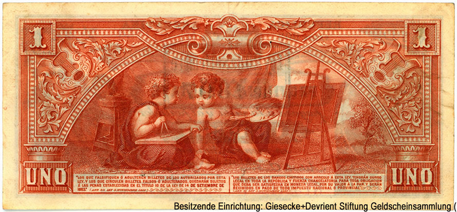 Banco Provincial de Santa Fé 1 peso 1º Enero de 1888. Serie 003