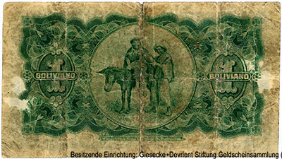 Banco di Bolivia y Londres 1 Boliviano. 1. de Febrero de 1909