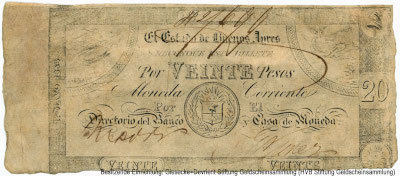 Banco y Casa de Moneda 20 pesos 1º MAYO 1856