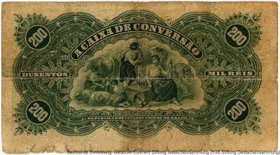 Brazil - Caixa de Convers&atilde;o. 200 Mil Reis 1912 lei n. 1.575 de 6 de Dezembro de 1906. 1a ESTAMPA. 
