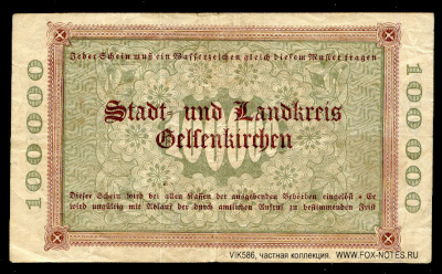 Stadt und Landkreis Gelsenkirchen 100000 Mark 1923