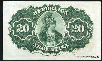República Argentina. Banco Nacional Argentina. 20 centavos 19 DE JULIO DE 1893.