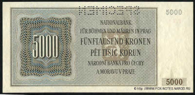 Noten der Nationalbank für Böhmen und Mähren in Prag. 500 kronen 1944