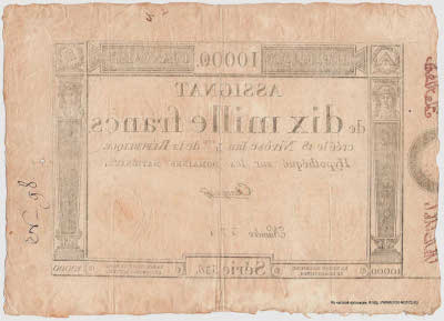 République Française. Assignat 10000 francs 18 nivose l'an 3. de la République française (1795)