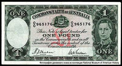 Commonwealth of Australia 1 Pounds 1938 H. J. Sheehan and S. G. McFarlane