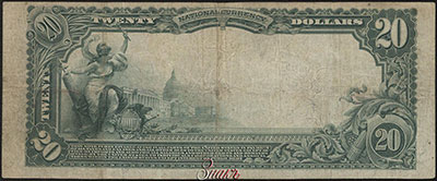National Union Bank of Jackson 20 Dollars  Jan. 14, 1919. SERIES OF 1902. Teehee Burke.