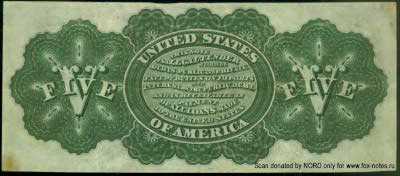 Legal tender issue 5 dollars 1863