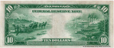 US Federal Reserve Notes 10 dollars Series of 1914 