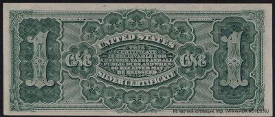 Treasurer United States. Silver Certificates 1 Dollar. SERIES OF 1886. 