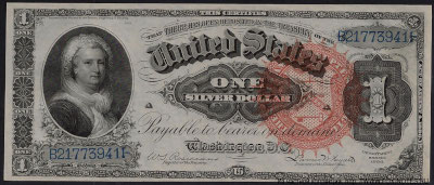Treasurer United States. Silver Certificates 1 Dollar. SERIES OF 1886. 