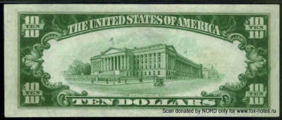 Treasurer United States. Gold Certificates 10 dollars in gold coin SERIES OF 1928 