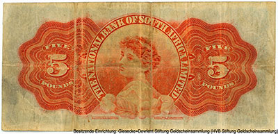 National Bank of South Africa Limited 5 pounds 1st March, 1916 (ORANGE FREE STATE ISSUE.) 