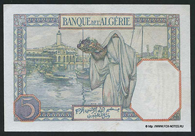 BANQUE DE L'ALGÉRIE 5 francs 1941